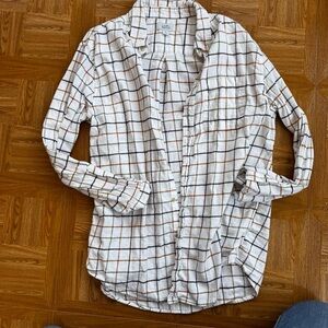 Croft & Barrow Button Down Plaid Flannel Shirt Size Large